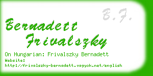 bernadett frivalszky business card